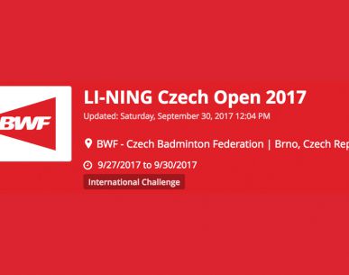 ผลการแข่งขัน "LI-NING Czech Open 2017" วันที่ 29 กันยายน 60
