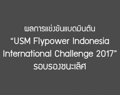 ผลการแข่งขันแบดมินตัน USM Flypower Indonesia International Challenge 2017 รอบรองชนะเลิศ