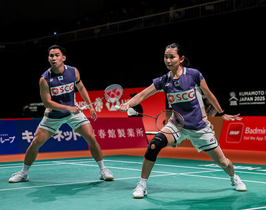 คู่ผสมไทยฮอตจัด! "บาส-เฟม" นำทัพลิ่วรอบ 2 แบดมินตันคุมาโมโตะ มาสเตอร์ส